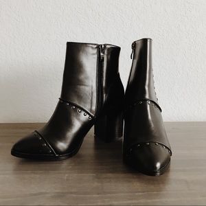 Black Silver Studded Booties